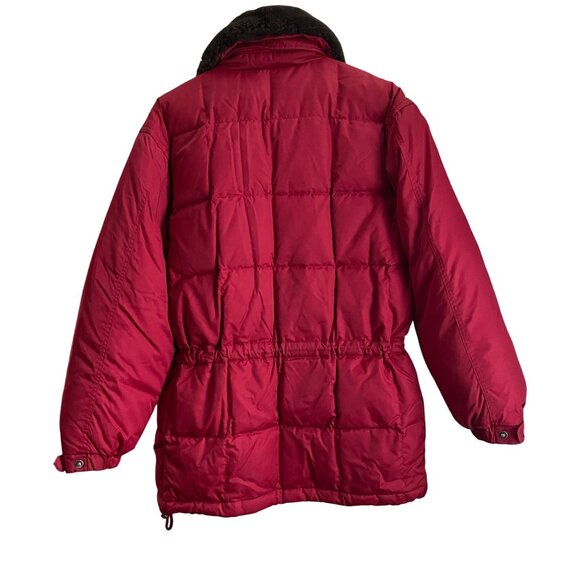 Vintage Eddie Bauer Women Goose Down Parka Size S Red 80s 90s Ski Quiet Luxury - Picture 2 of 13